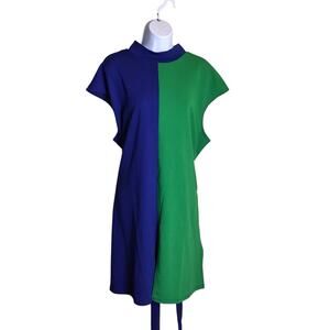 Ashley Stewart Colorblocked Tunic Shirt/ Mini Dress  Sz. 22/24 Green/Blue NWT
